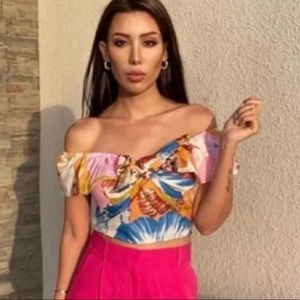 Zara tropical crop top
